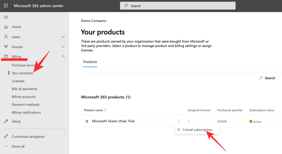 كيفية حذف مؤسستك في فرق Microsoft