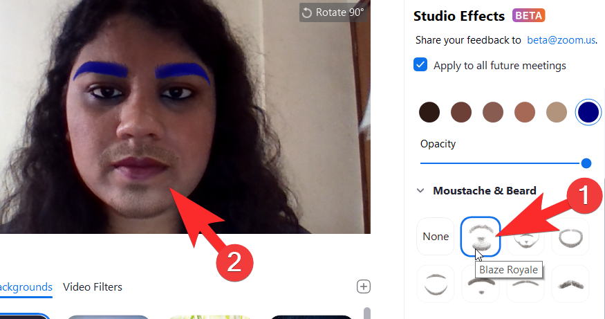 Zoom Studio Effects : Comment changer vos sourcils, vos lèvres, votre moustache et votre barbe avec des filtres