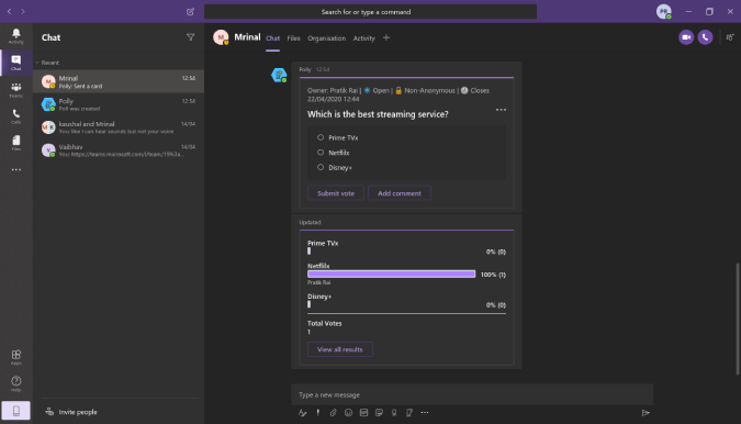 Cum să faci sondaje în Microsoft Teams