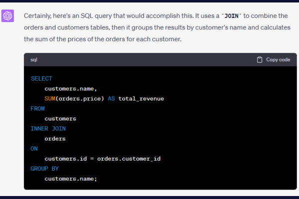 วิธีใช้ ChatGPT เพื่อเขียนแบบสอบถาม SQL