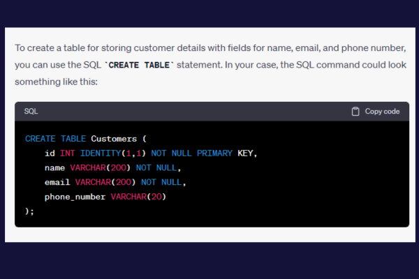 ChatGPT pour SQL : un guide du débutant avec des exemples