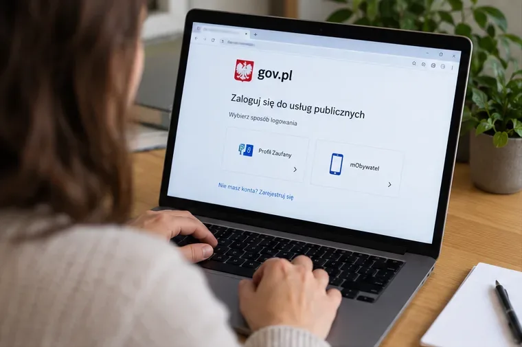 Osoba sprawdza na laptopie oficjalny serwis publiczny, aby zweryfikować, czy jej dane znalazły się w znanym wycieku.