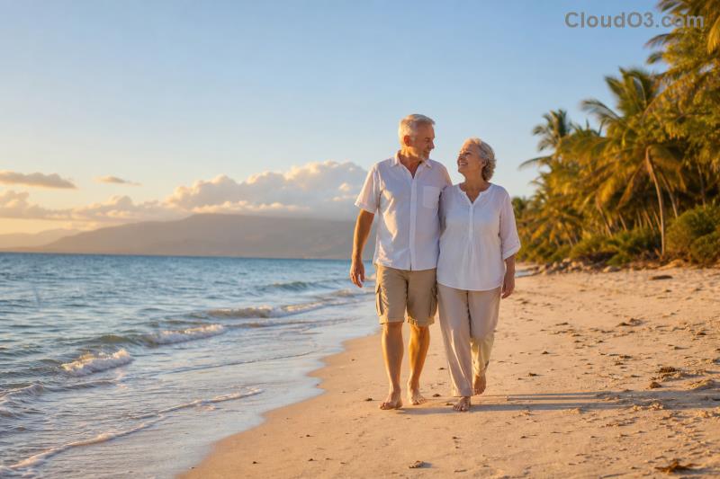 US couple enjoying retirement life on the sunny coast of Spain