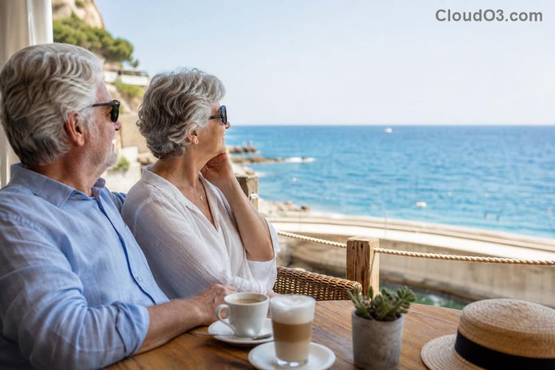 Coppia di pensionati che visita un mercato locale in Andalusia, Spagna
